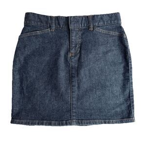Y2K Gap Hiphugger Denim Skirt Womens 2 Blue Straight Short Measures 28 x 16